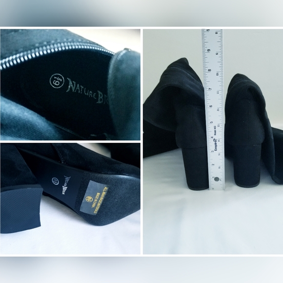 NWT Nature Breeze Elantra Black Suede Over The Knee Boots - Picture 14 of 15